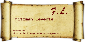 Fritzman Levente névjegykártya
