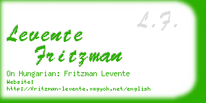 levente fritzman business card